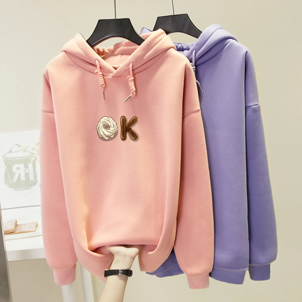 Креативная Женская толстовка с рисунком десерта Harajuku теплая уличная одежда