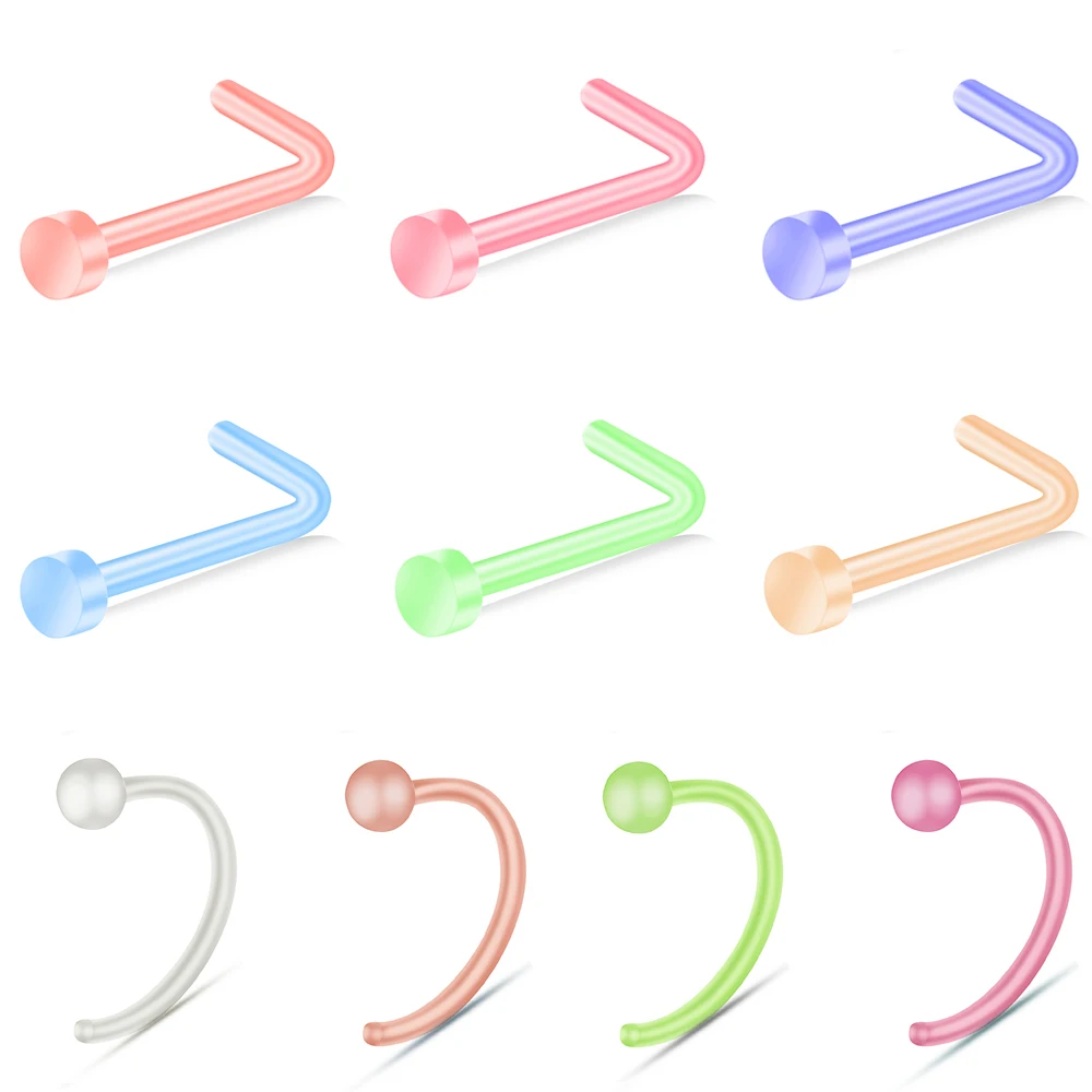 Пикантные Акриловые Кольца для пирсинга носа 10/20/30 шт. бриллиантовое украшение