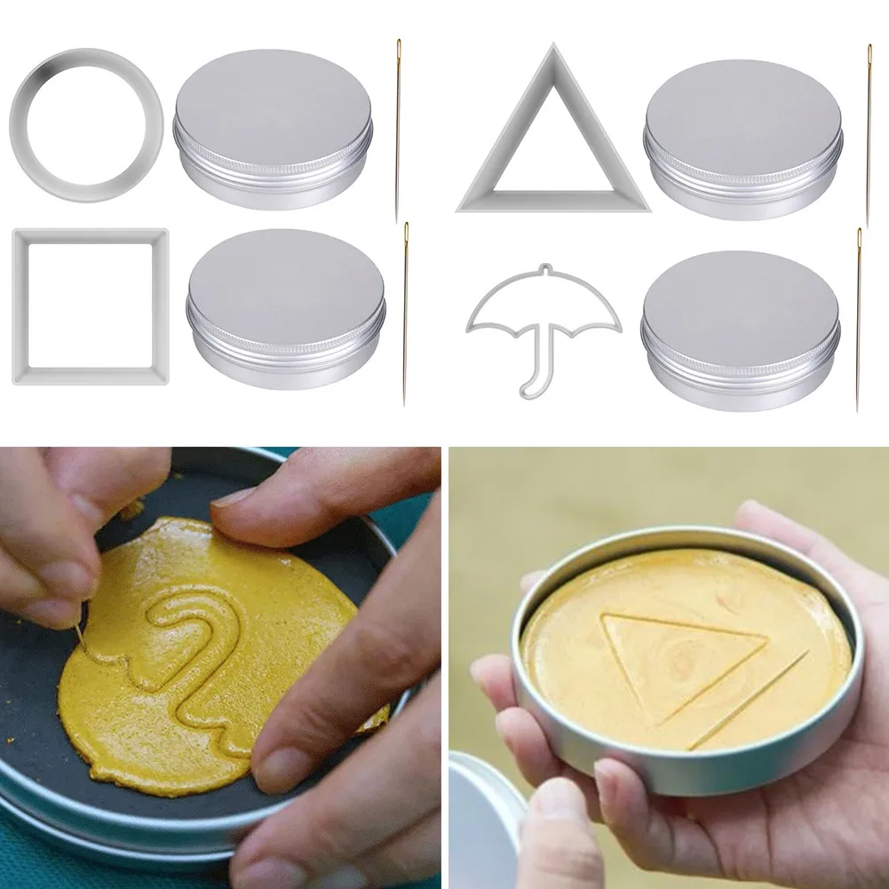 

Squid Game Sugar Pie Game For Outdoor Party Buckle Handmade Puffing Candy Mold DIY Creative Biscuit Moulding Tool Baking Box