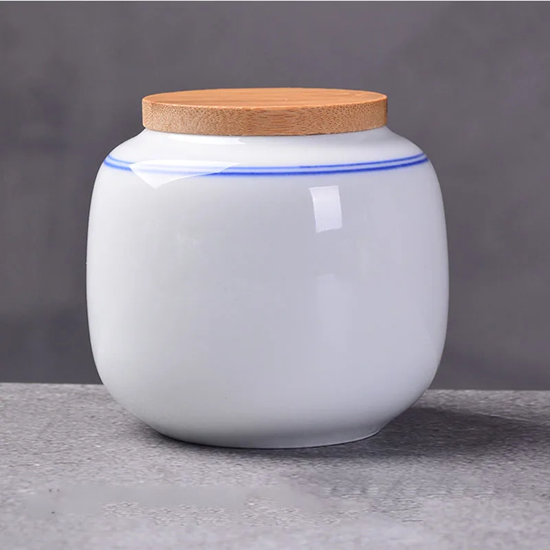 220ml Chinese Style Ceramic Storage Bottle Jar Colorful Tea Caddies Containers Kitchen Portable Travel Candy Coffee Snacks Jar - Цвет: white