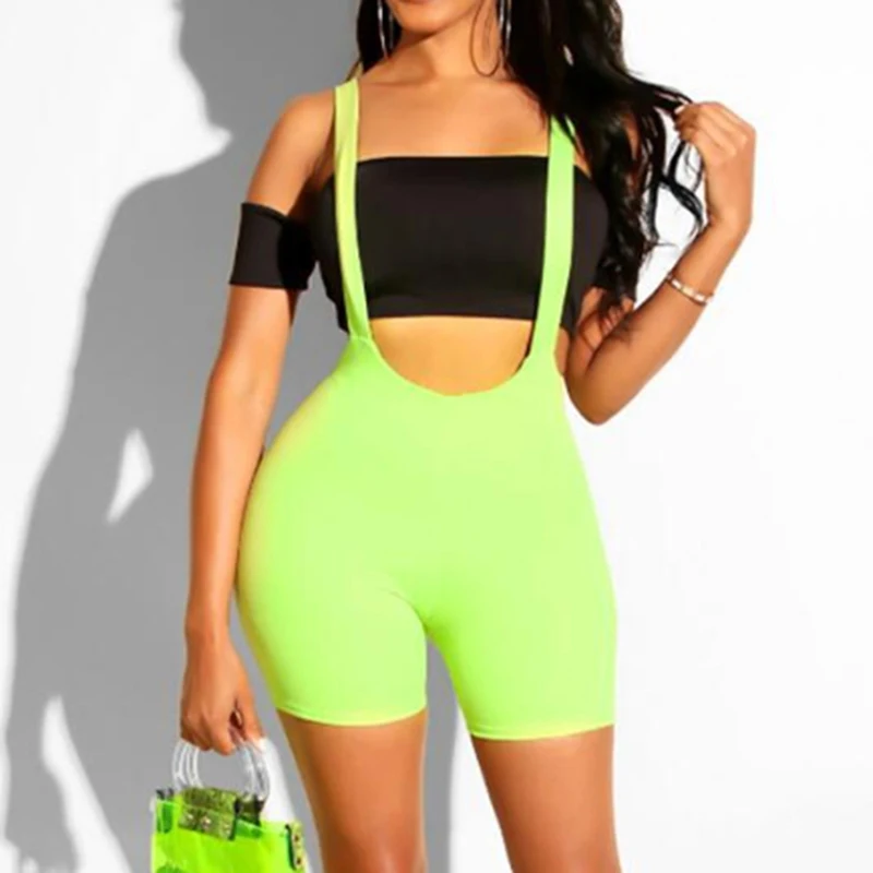 

Sexy Women Spandex Shorts Straps Leopard Printed Skinny Shorts Stretch Trouser Overalls Sports Gym Slim Trousers