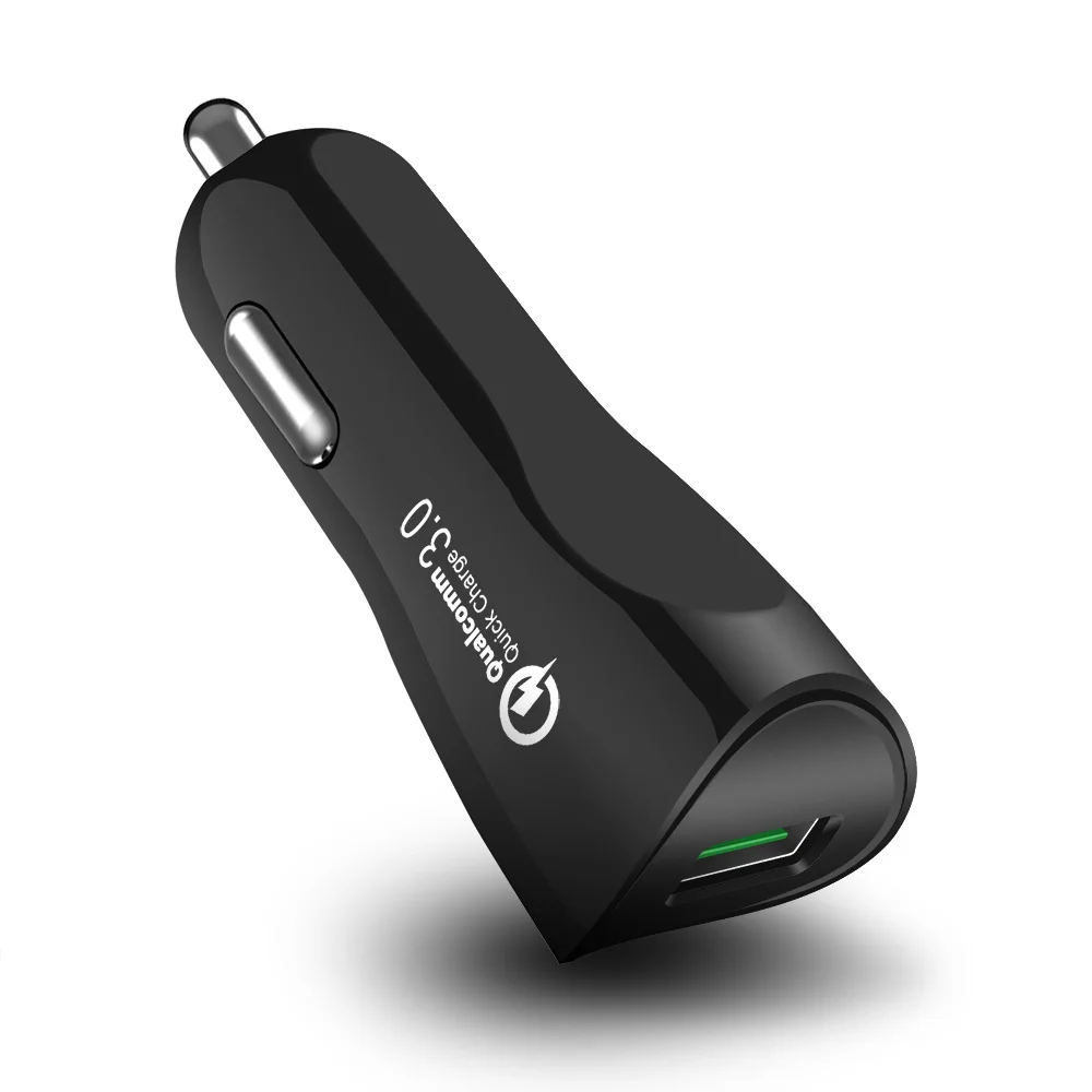 Черный Автомобильное зарядное устройство FDGAO USB Quick Charge 3,0 для iPhone XS X samsung Xiaomi huawei Redmi QC 3,0 Быстрая зарядка мобильного телефона автомобильное зарядное устройство - Цвет: Черный
