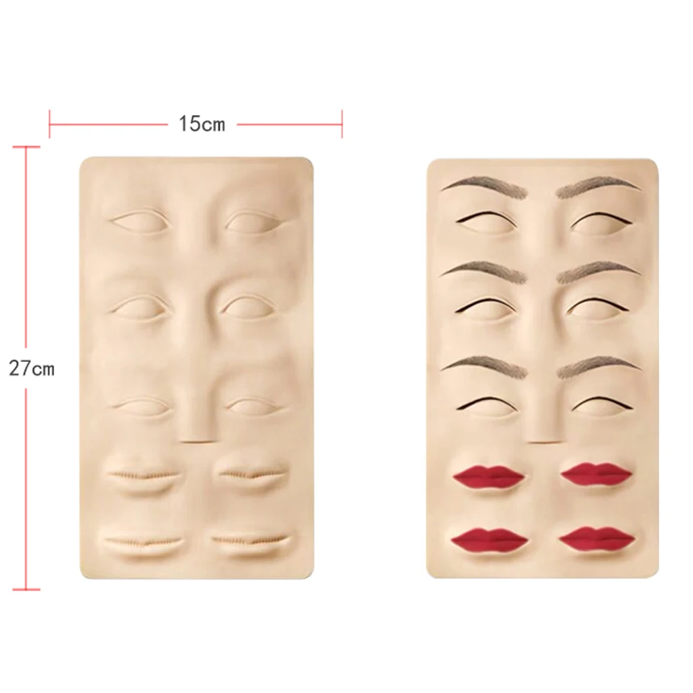 3D eyes and lips 5D лицевая Татуировка учебная головка силиконовая практика губ/бровей Татуировка кожи манекен лицо/голова для перманентного макияжа начинающих - Цвет: 3D eyes and lips