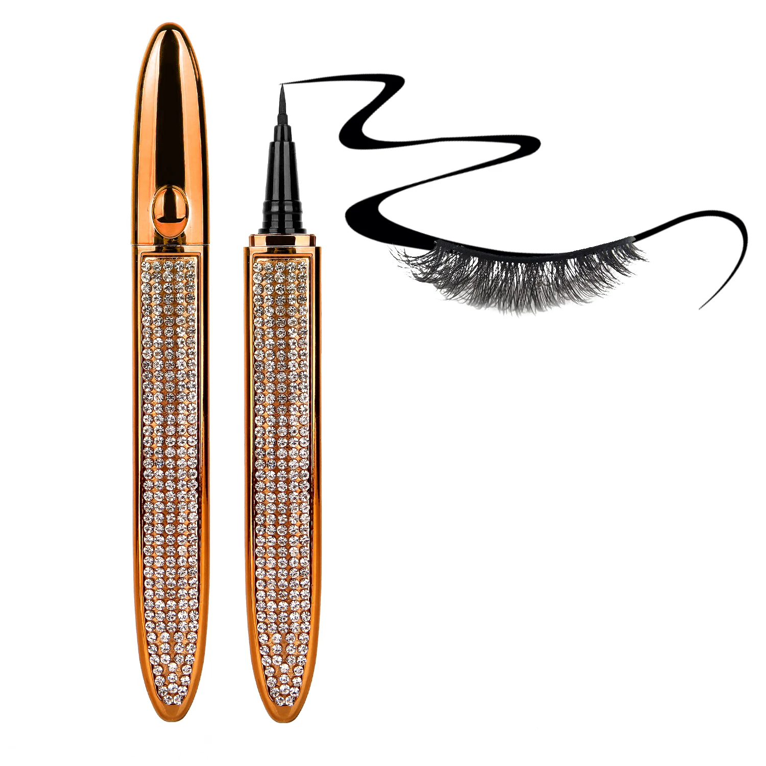 Self-adhesive Liquid Eyeliner Pencil Glue-free Magnetic-free for Eyelashes Waterproof Eye Liner Pen Magic Makeup Cosmetic