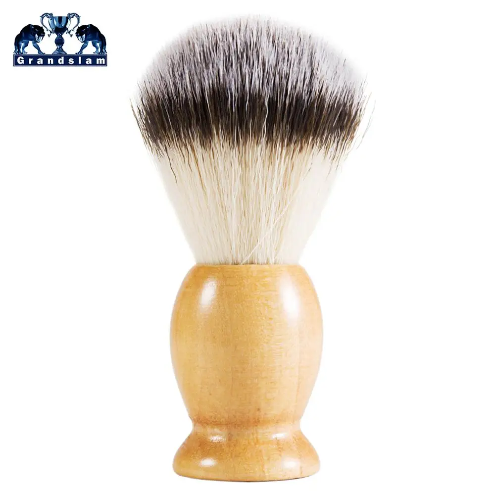 Grandslam Pro Синтетический нейлон бритье борода мыльная щетка деревянная ручка для