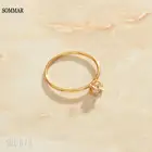 Женское Обручальное Кольцо SOMMAR с золотым наполнителем, размер 6, 7, 8, 14KGP, простые и универсальные цены, ювелирные изделия для женщин