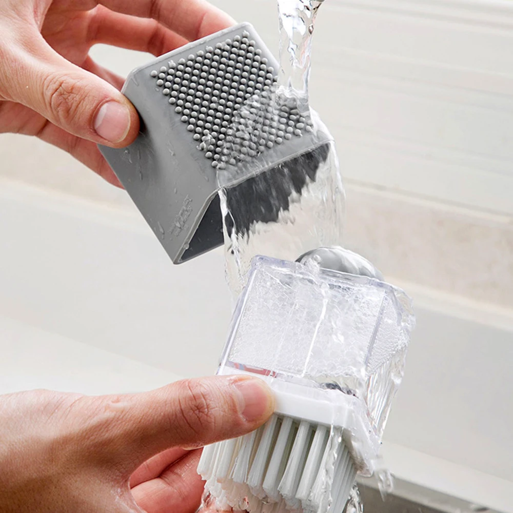 Щетка для чистки с дозатором моющего средства губка щетка посуды горшка мытья