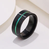 mens 8mm black stainless steel rings titanium rainbow line ring for men new design fashion accessories for gift party wc023