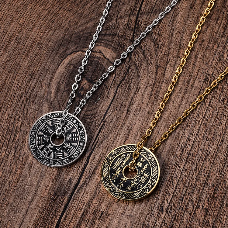 Подвеска в виде круга ретро стиле колье на удачу с Буддой мантрой Сплетницы Инь