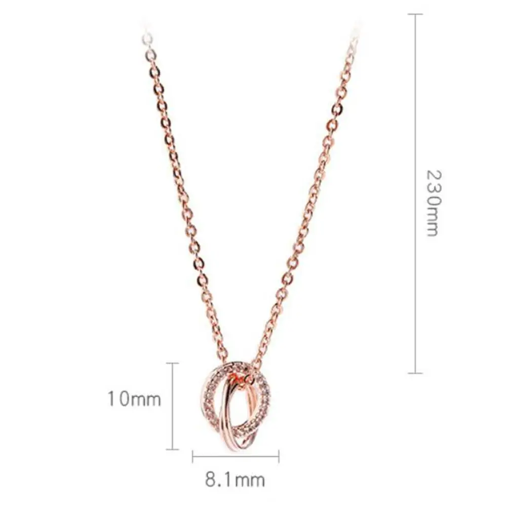 Женский круг подвеска петли Диаманте позолота Циркон Шейная цепочка Ожерелье |