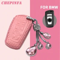 leather car key case cover for bmw m3 m5 x1 x5 x6 z4 e90 e60 e70 e87 1 3 5 6 series keychain holder protector bag auto accessory