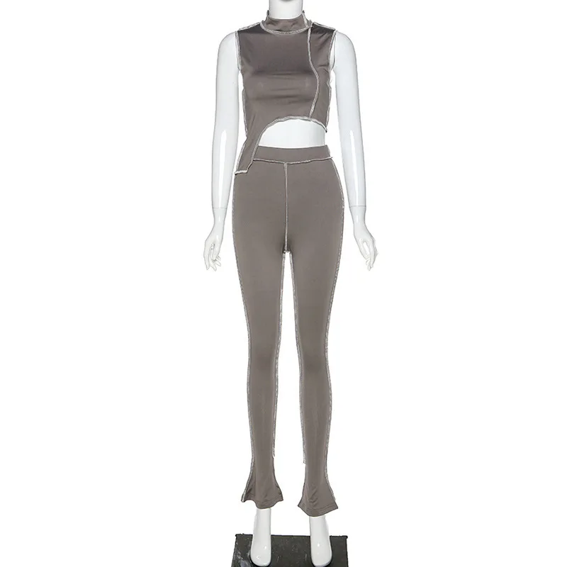 

Eversea Summer Set Open Outline High Neck Top Vest Sport Causal Style Fit Body Shape Set