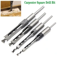 1pc hss square hole saw mortise chisel wood drill bit with twist drill carpenter bit tool woodworking bit hole guide positioner