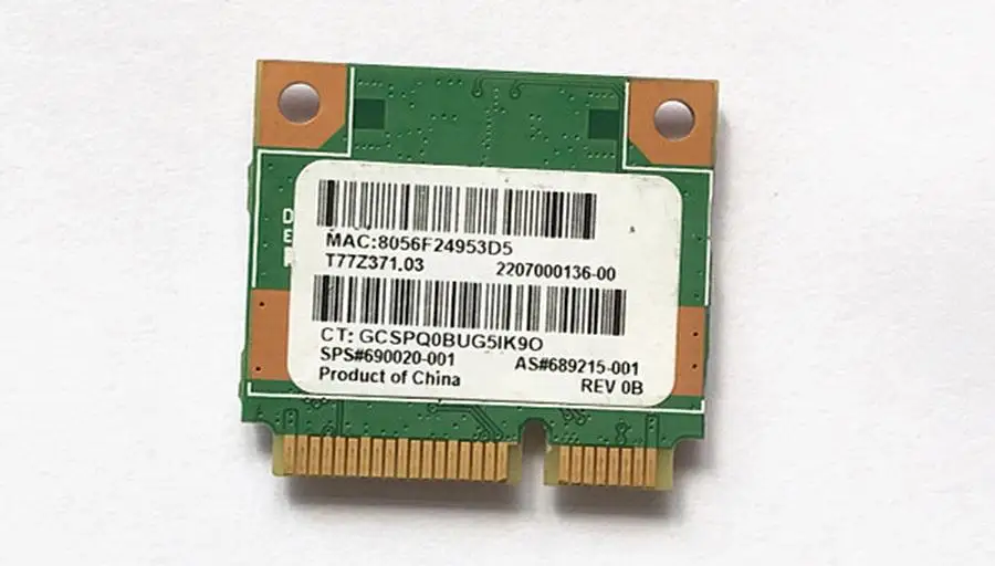 200 шт. Ralink RT3290 802.11b/G/N 150 Мбит/с беспроводные Bluetooth половинная мини PCI E карта для HP CQ58