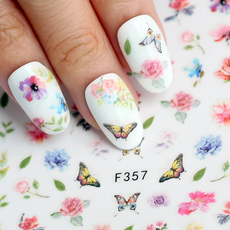 

1 шт. 3D самоклеющиеся исскуство ногати наклейки с цветочным узором в винтажном стиле весенний цветок серии Переводные картинки с бабочками ...