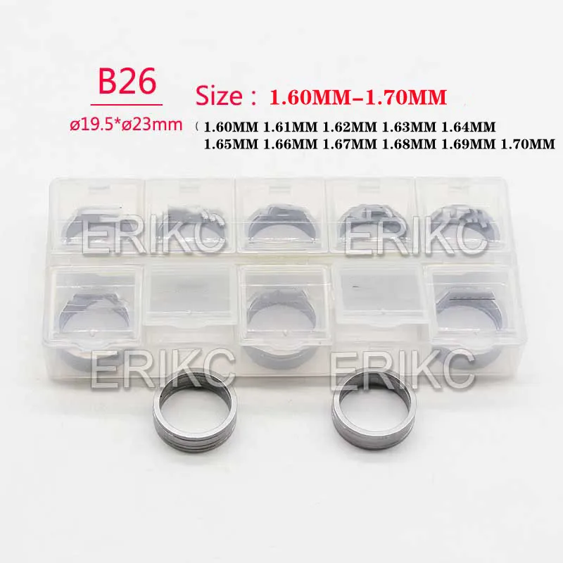 

ERIKC B26 SIZE 1.60 MM-1.70MM Fuel Injector Adjustment Shim1.61MM 1.62MM 1.63MM 1.64MM 1.65MM 1.66MM 1.67MM 1.68MM 30 PCS /Box