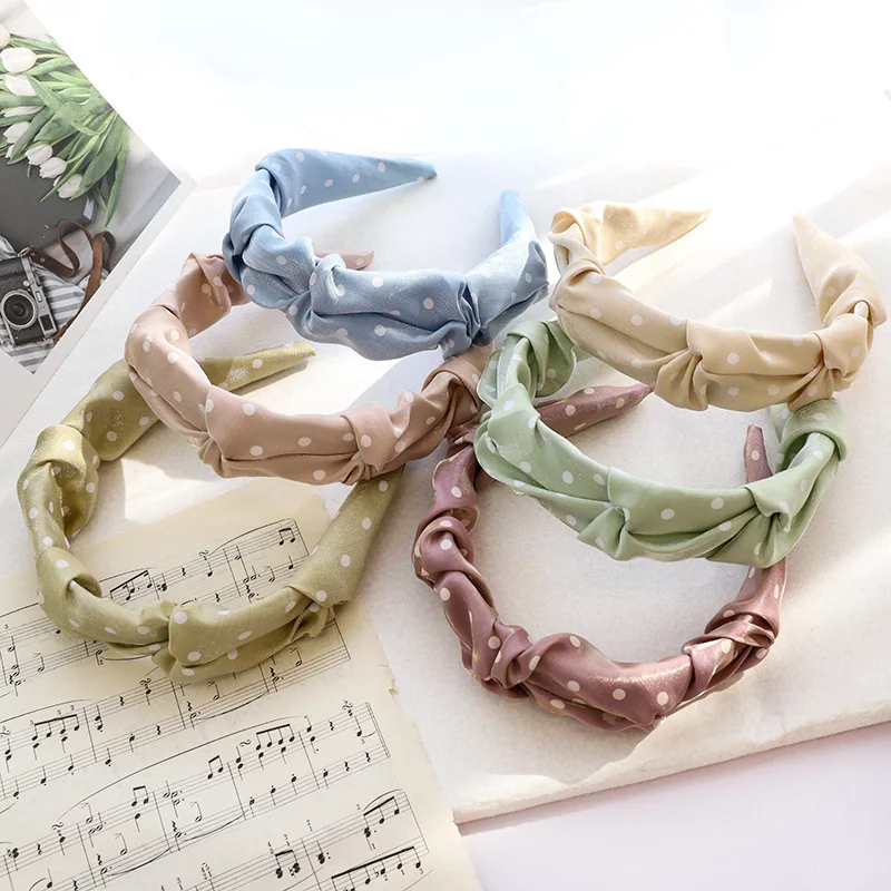 Ободок для волос в горошек Женский винтажный бандаж модные аксессуары взрослых и