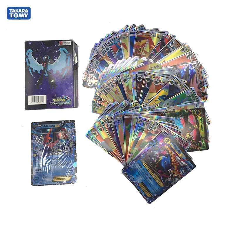 Tomy Pokemon, 300 шт., GX EX, чехол для флэш-карт, EX, 3D версия, Классическая клетчатая флеш-карта Pokemon, коллекционная Подарочная игрушка для детей
