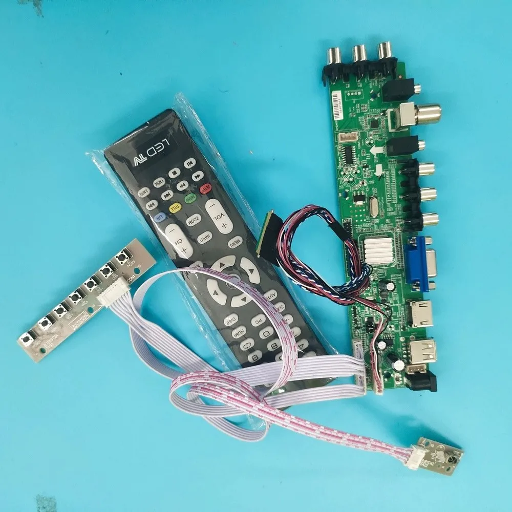 

Kit For N173FGE-L63 DVB-T DVB-T2 TV LVDS USB AV Signal controller board VGA LED HDMI digital WLED 40pin 1600X900 17.3" remote