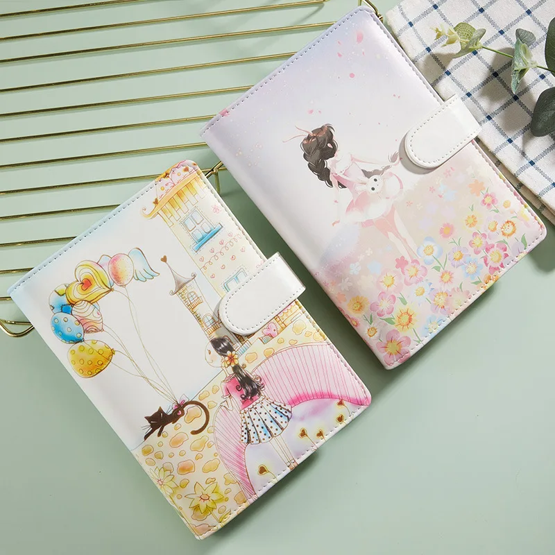 

2022 New Daily Weekly Monthly 6 Ring Binder A6 Wallet Pocket Planner Leather Magnet Case Journal Notebook School Supplies Binder