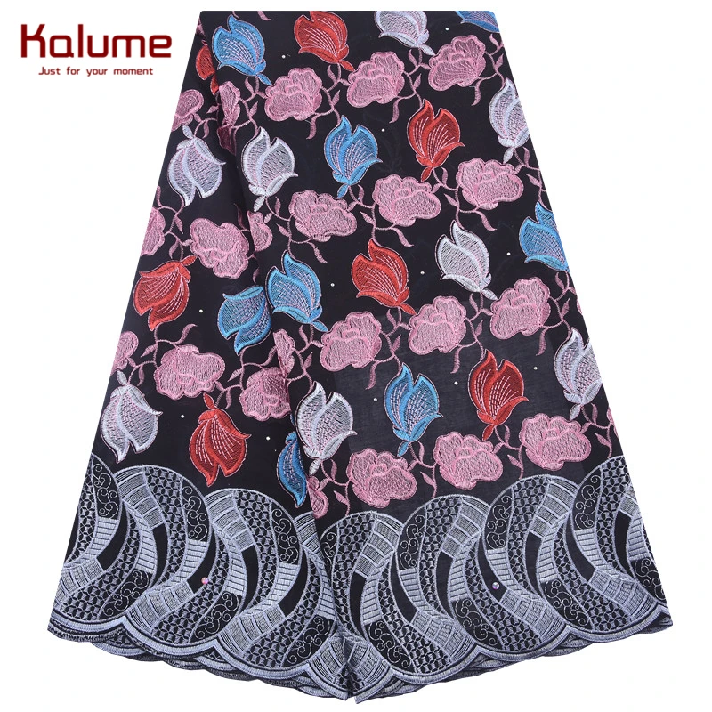 

Kalume Nigerian Swiss Cotton Lace In Switzerland Peach African Lace Fabric With Stones Embroidery Fabrics For Party Dress F1910
