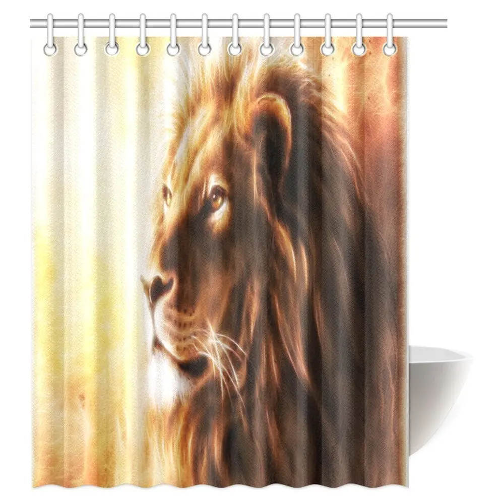 Сафари Декор занавески для душа дикий Лев животных изображения ткани ванной с