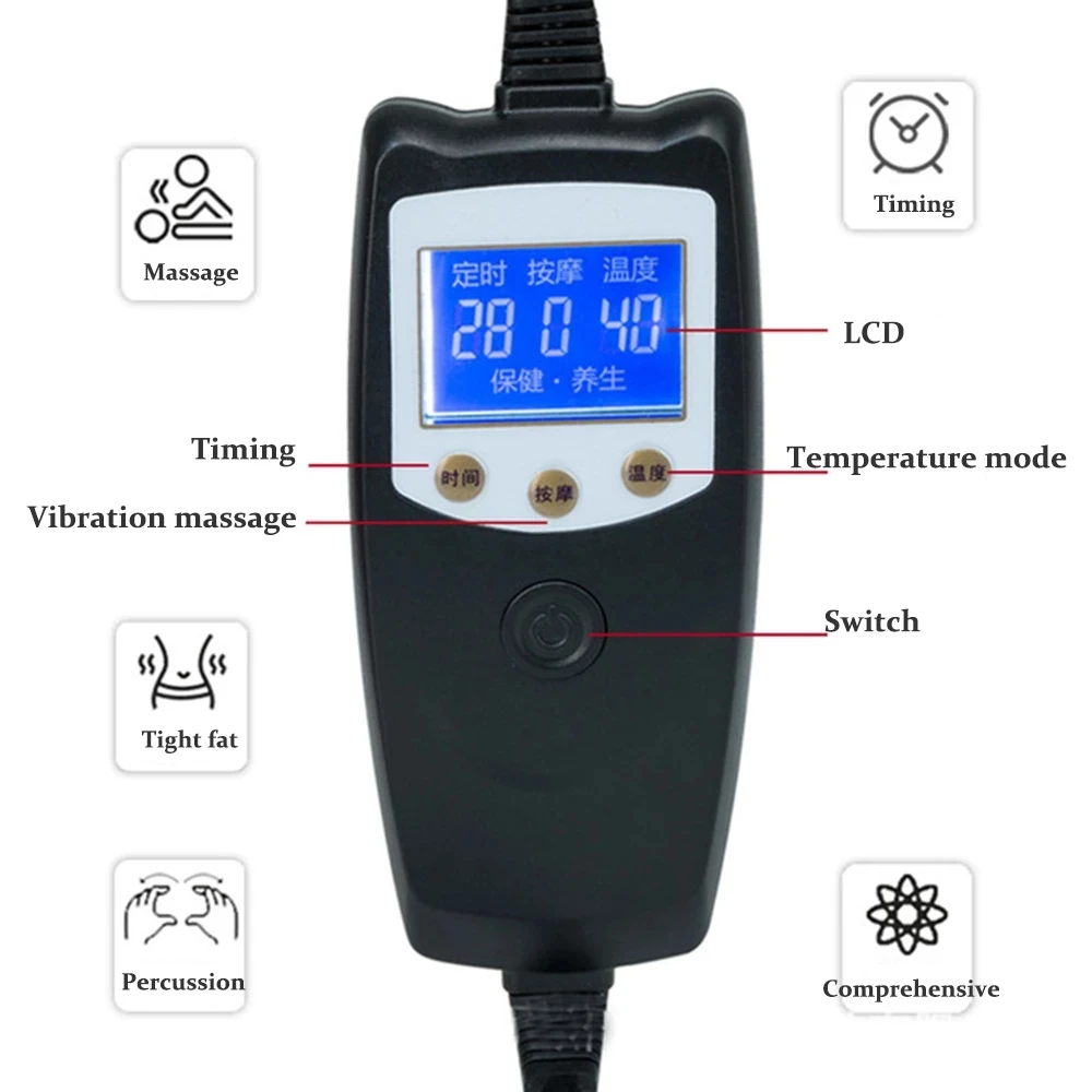 Электрический Вибрационный массажный пояс с нагревом на 360 ° для сжигания жира