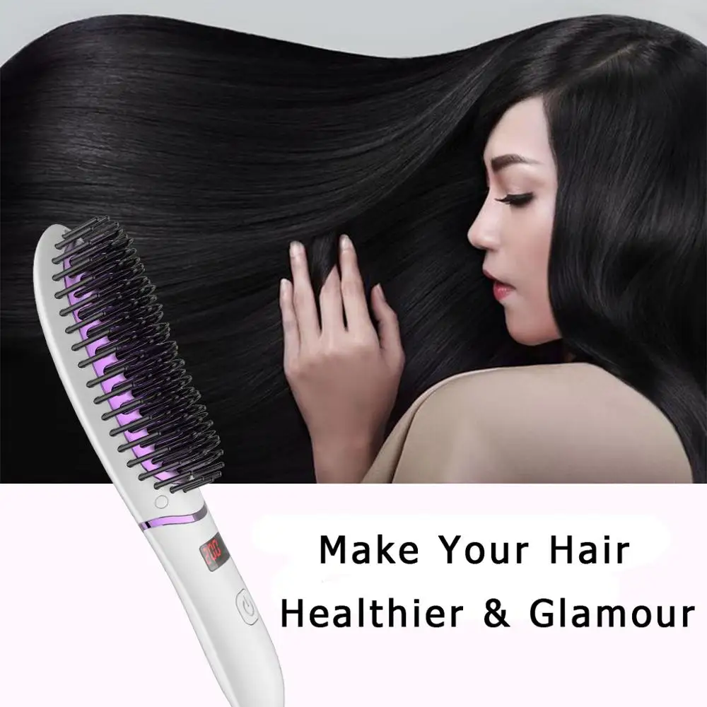 Мини выпрямитель для волос бороды с регулируемой температурой и светодиодный