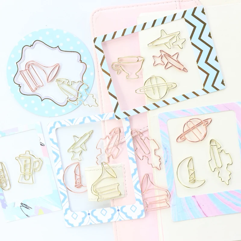 Милые кавайные креативные металлические зажимы Domikee из розового золота для