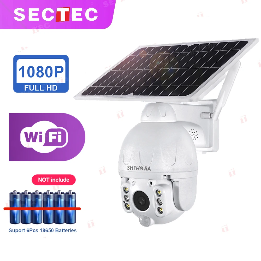 

Камера видеонаблюдения SECTEC с Wi-Fi и солнечной панелью, 1080P