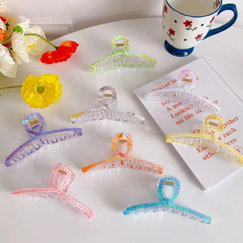 

Аксессуары для волос корейские Ins Блестящие Блестки захват заколка для волос зажим для волос темпераментный конский хвост захват для волос ...