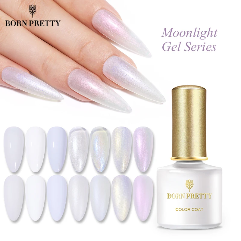 Гель-лак BORN PRETTY серии Moonlight White для дизайна ногтей 6 мл блестящие ракушки гель-лаки