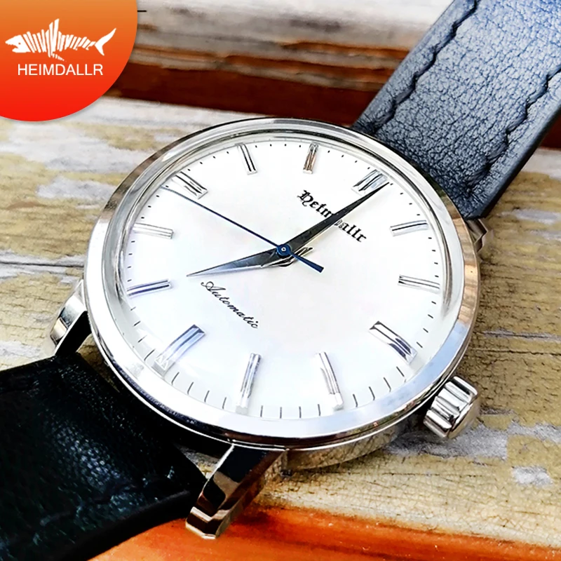 Роскошные мужские часы HEIMDALLR с белым циферблатом классические Miyota 8215 минеральным