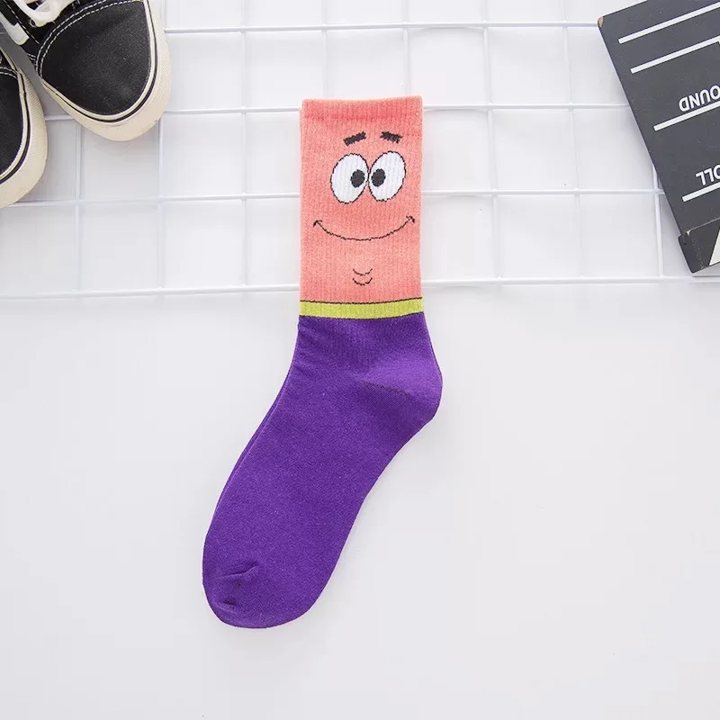 Стильные милые короткие носки, мужские с героями мультфильмов; Harajuku милые короткие Носки с рисунком; модные носки для скейтборда; забавные m