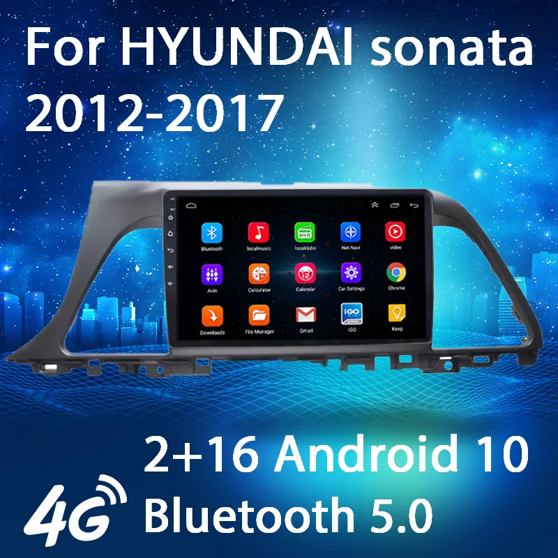 

2 + 16 2D Android 10 автомобильный радиоприемник, мультимедийный DVD-видеоплеер, навигация для Hyundai Sonata 2012-2017, автомагнитола, автомагнитола 4G WIFI MP5
