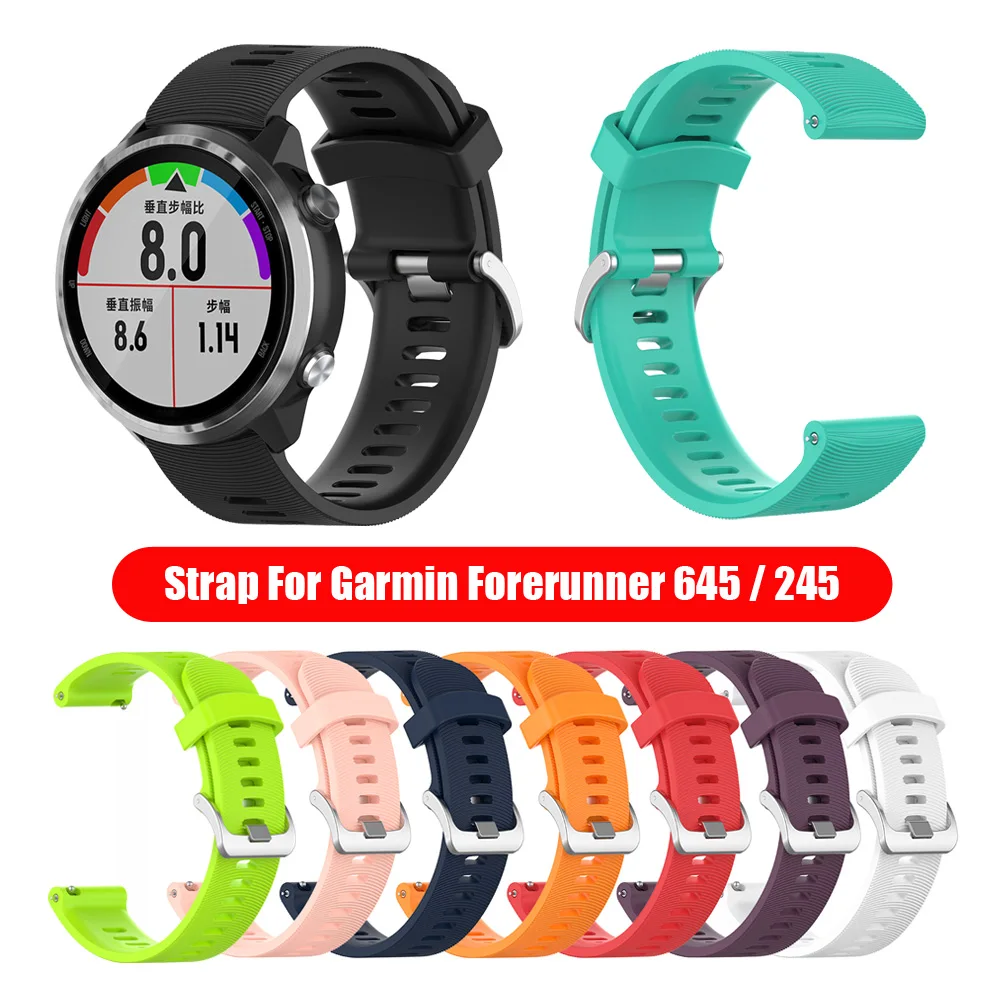 20 мм спортивный силиконовый ремешок для Garmin Forerunner 245 245 м 645 Vivoactive 3 Смарт-часы цветной браслет LEZ