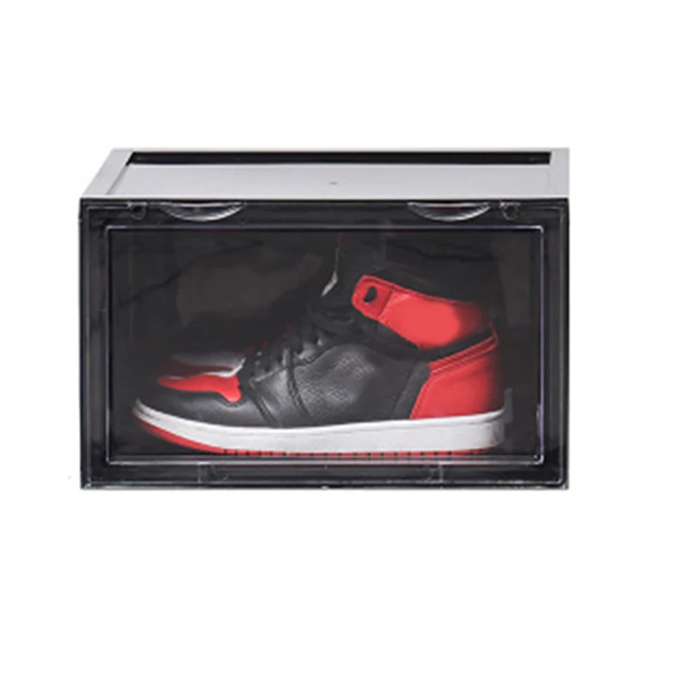 

Hot Sneaker Shoe Box Acrylic Sneaker Display Box Shoes Storage Case Organizers Stackable Foldable FQ-ing