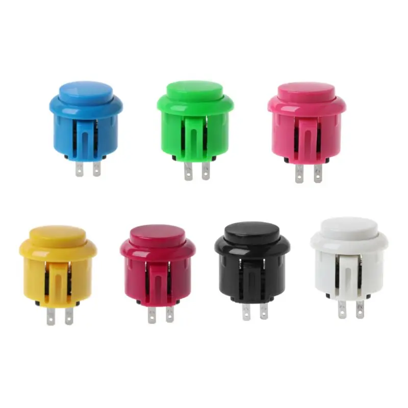 

5pcs 24mm Arcade Game Round Button Built-in Small Micro Switch For Jamma Mame For DIY Arcade Controller Round Push Button