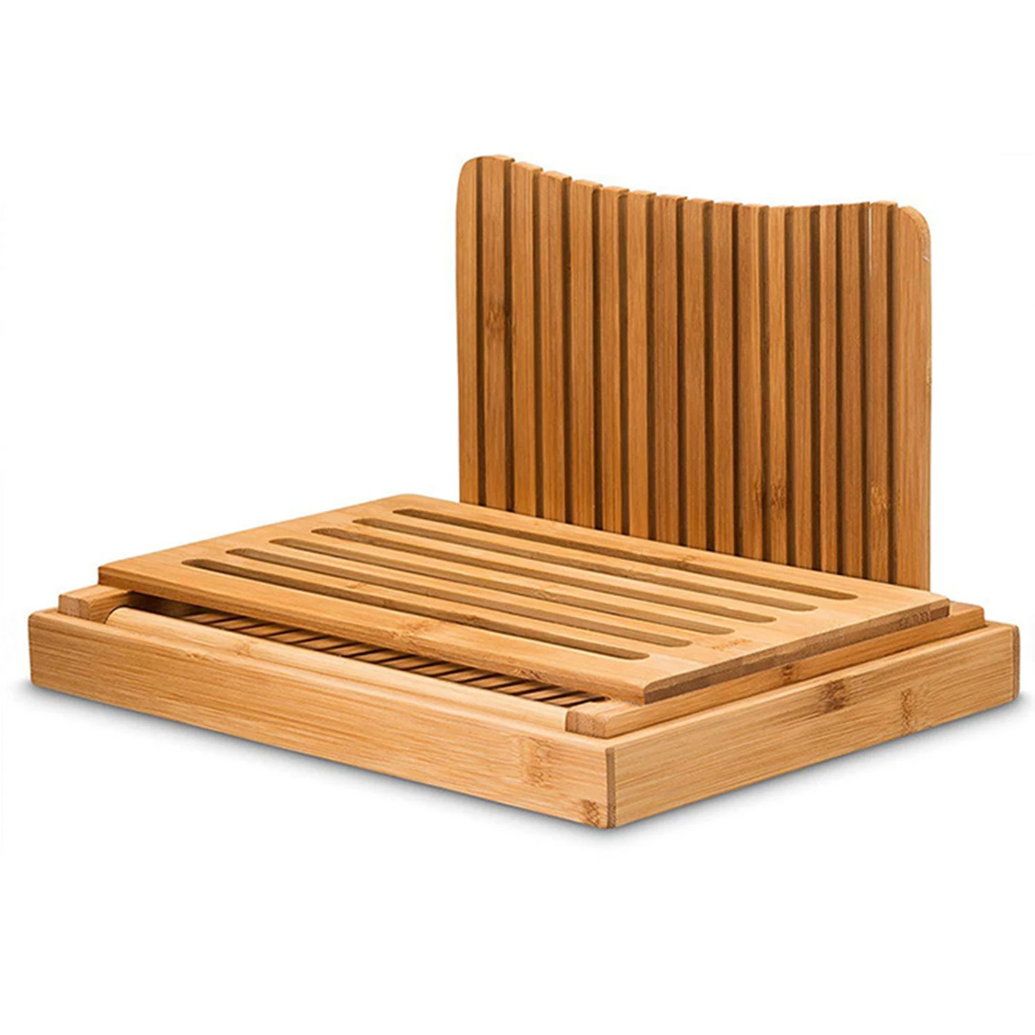 

Bamboo Bread Slicer with Cutting Board Foldable Adjustable Bread Slicer For Homemade Bread Loaf Cakes
