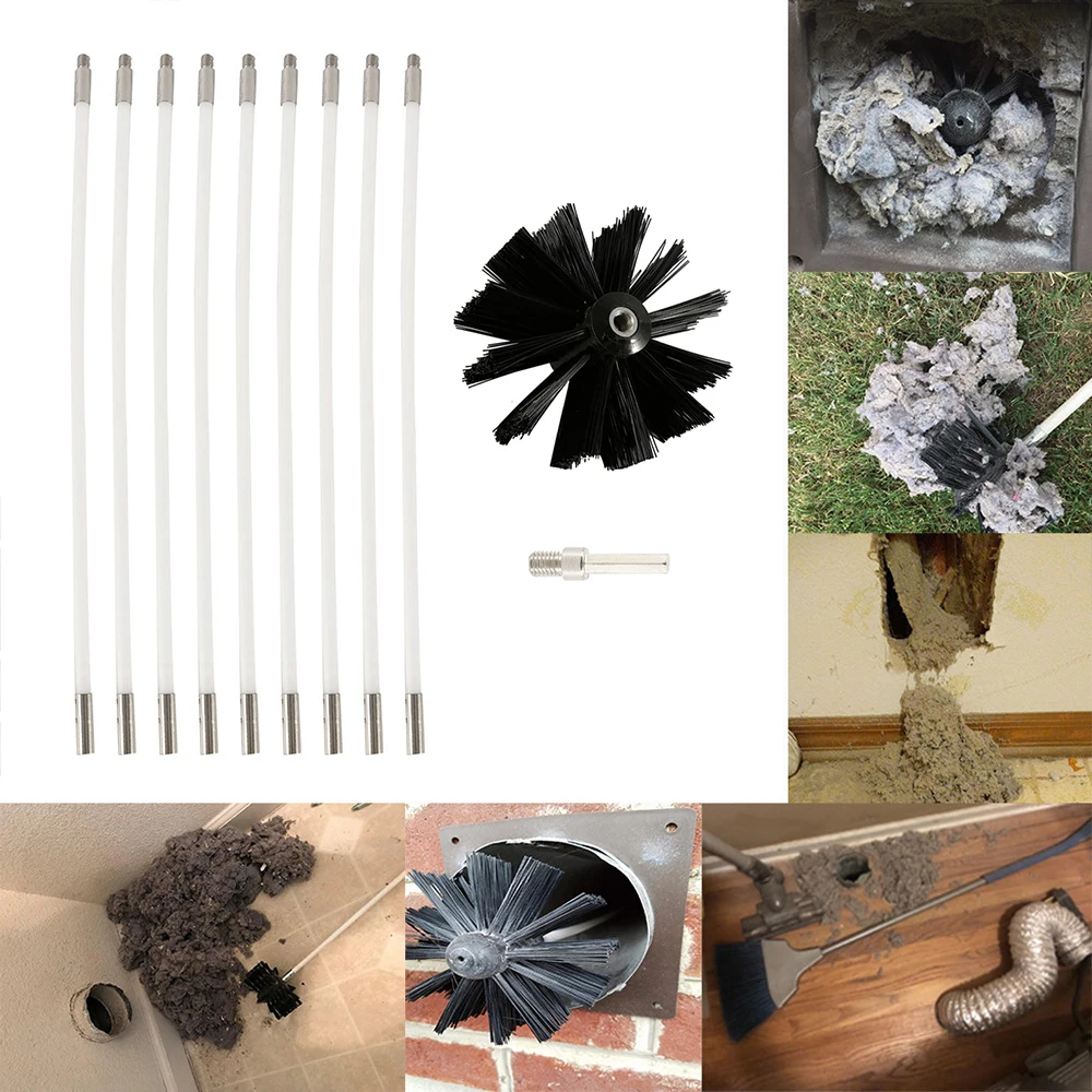 1 компл. нейлоновая щетка длинная ручка гибкие трубные стержни для дымового котла