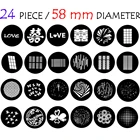 24 шт. 58 мм гобо вставка Фон прямая светильник эффект перфорированная крышка карты матч Godox Вспышка фотографическое частично тени для век - маска.