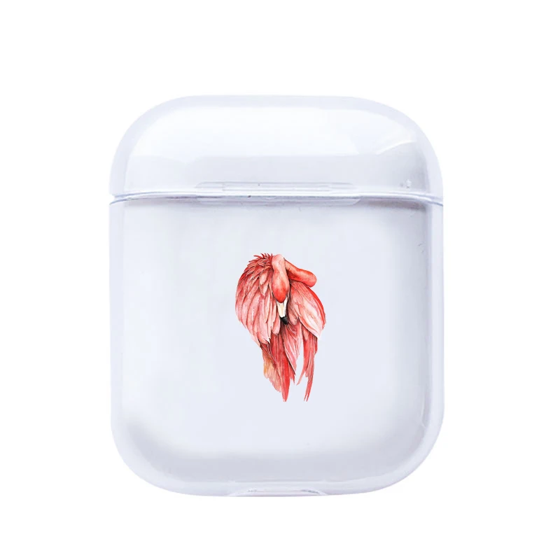 I200465 Прозрачный чехол для Apple Airpods 1/2 с милым мультяшным фламинго, прозрачный мягкий Роскошный чехол для наушников Airpods, чехол s - Цвет: I200465