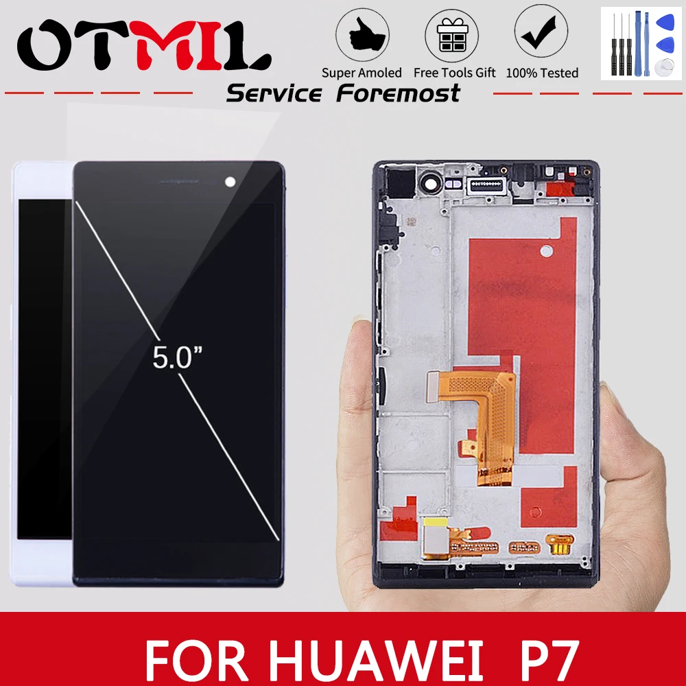 Оригинальный 5 0 &quotдля HUAWEI P7 ЖК дисплей сенсорный экран дигитайзер для сборки