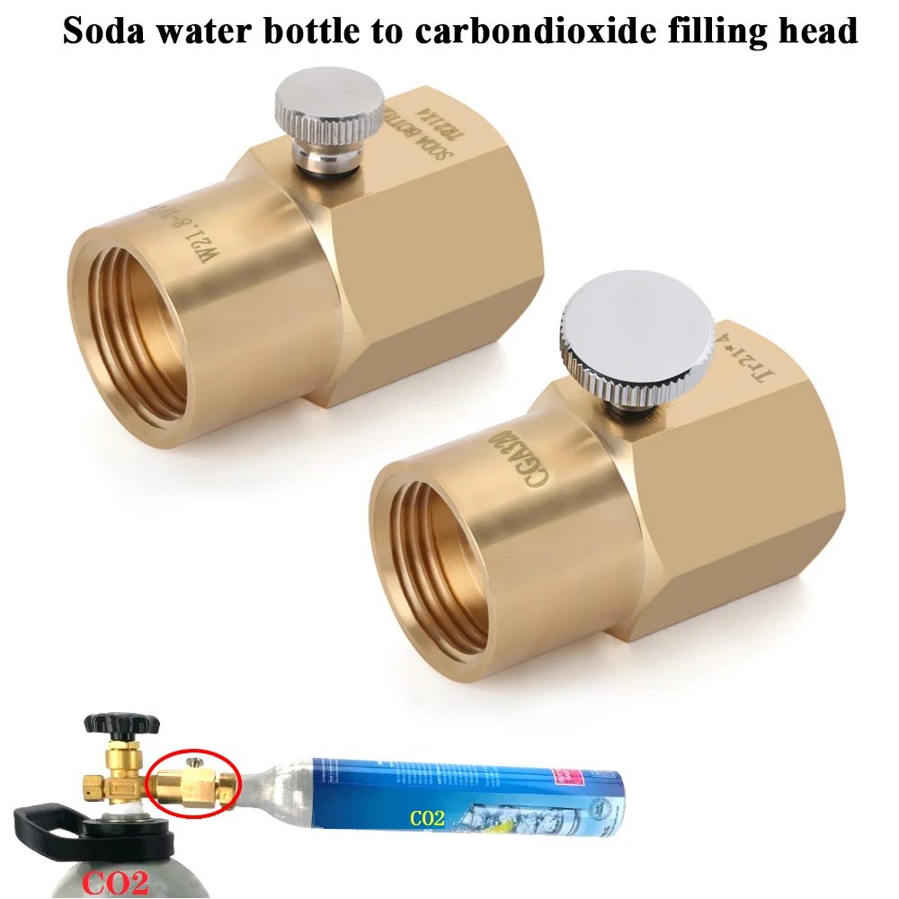 SodaStream Cylinder Refill Adapter with Switch for Refill Soda Stream co2 bottle Refill Adapter Bleed Valve TR21-4 to W21.8-14