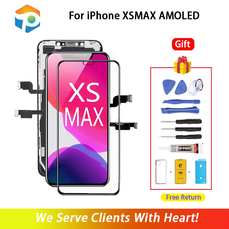 YWEWBJH Grade AAA For iphone XS MAX OLED With 3D Touch Digitizer Assembly For XS MAX LCD Screen Replacement Display Free Gift