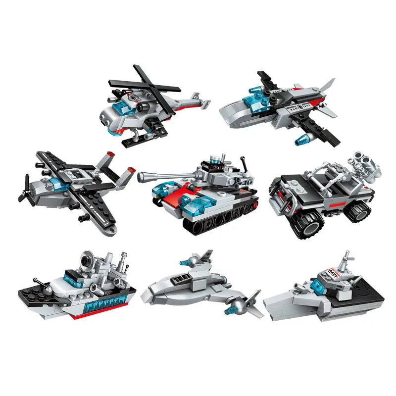 Military Modern War Ship Fighter Building Blocks Armored tank Model Ocean Cruiser Bricks Battleship Toys For KIDS | Игрушки и хобби