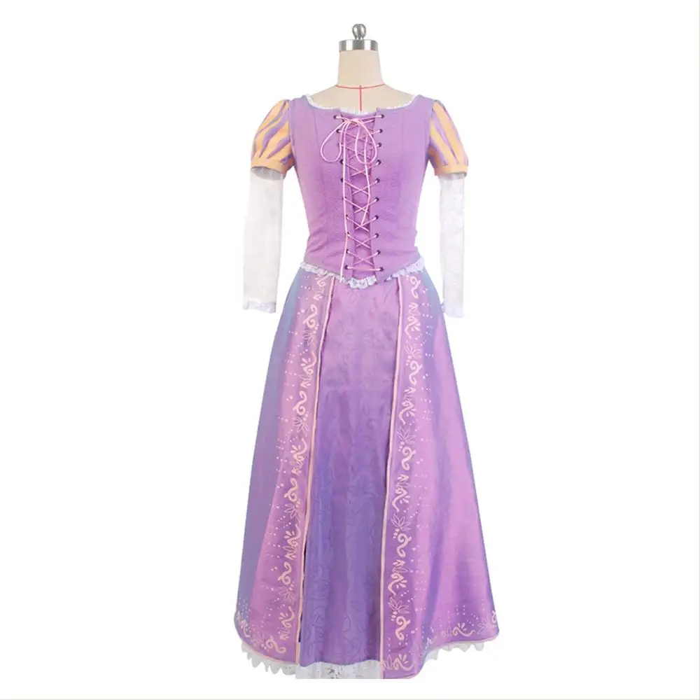 

Anime Tangled Princess Rapunzel Dress Cosplay Costume Tunic+Dress Accessories Suit Halloween Party For Girls Women