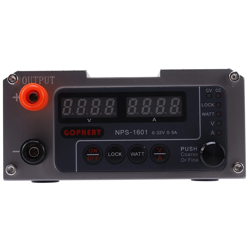 

NPS-1601 Version Laboratory DIY Adjustable Digital Mini Switch DC Power Supply with Lock Function DC Jack Set EU Plug