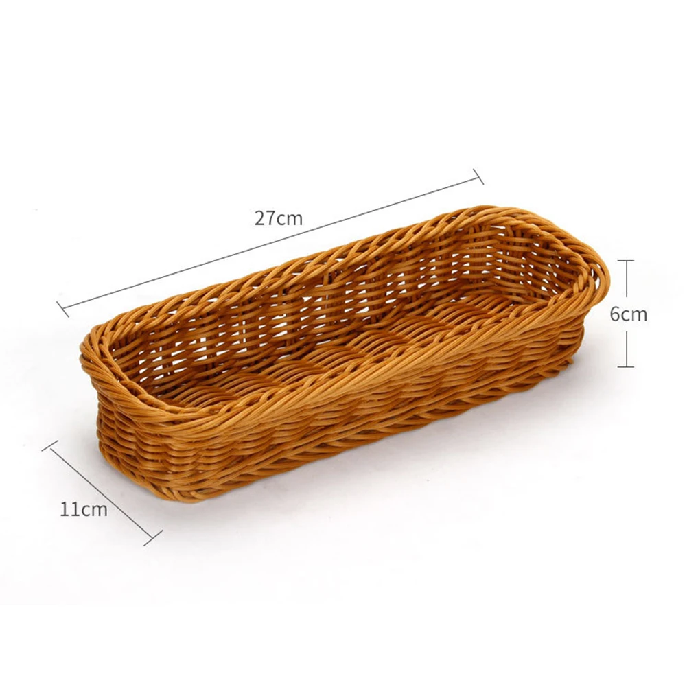 Ложка легко чистить ящик для хранения Вязание практичный Искусственный ротанг