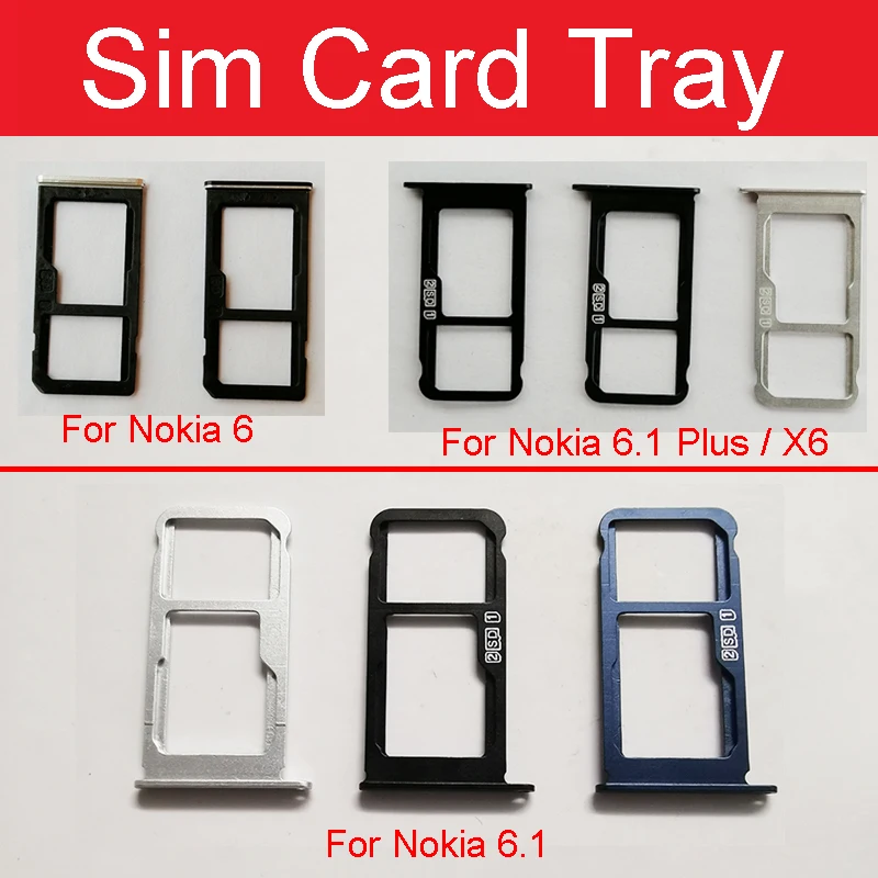 

Адаптер слота для Sim-карты для Nokia 6 6,1 X6 6,2 7,2 Plus 2018 TA-1000 TA-1003
